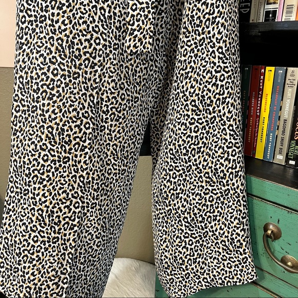 J. Crew Wide Leg Cropped Trouser in Leopard Size 10 - Picture 6 of 13